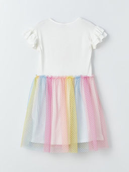 Bisiklet Yaka Bask?l? K?z ?ocuk Elbise - Waikiki фото 3