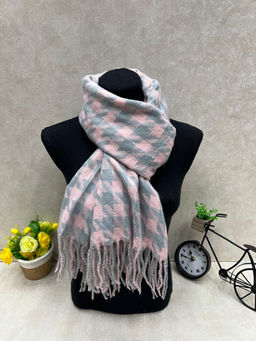 Палантин в клетку из кашемира, мультицвет