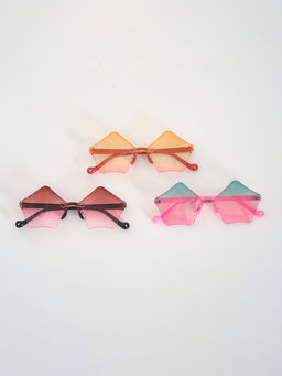 Цена за 2 шт. Карнавальные очки «Пятиугольник» градиент, цвета МИКС