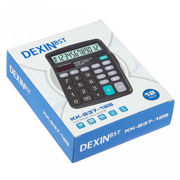 Калькулятор настольный 12х14,8х4,7см, 12 разрядов, два типа питания, цвет - черный, в цветной коробке (Китай)