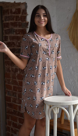 Ночная сорочка "Милка" long Цвет:Голубой