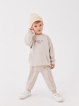 Bisiklet Yaka Erkek Bebek Sweatshirt ve E?ofman Alt 2li