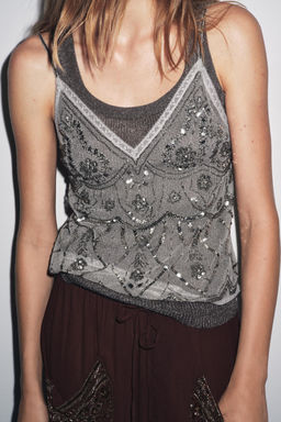 BEADED SEQUIN TULLE TOP - Zara фото 2