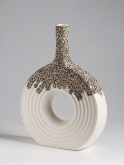 Ваза «Паскуаль», 26.5×20 см, керамика, бело-серая