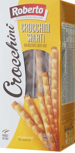 Палочки Хлебные Гриссини Кроккини соленые "Roberto" (0,250 кг/0,340 кг)