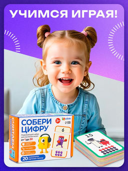 Развивающий набор для изучения чисел «Собери цифру», 3+