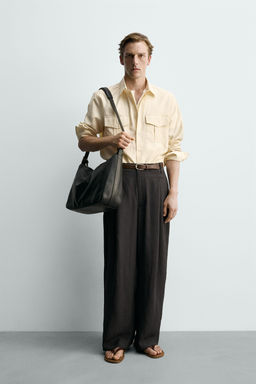 CAMISA FLUIDA BOLSILLOS / Crudo