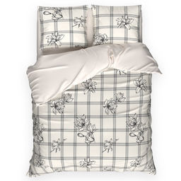 Постельное бельё Этель Евро Ink flowers 200*217 см, 220*240 см, 70*70 см-2 шт, бязь 125 г/м2, хл 100%