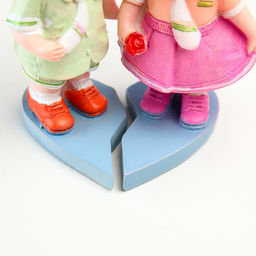 Фигурки набор полистоун Малыши с сумочками на сердце, 2 шт., 5?4.5?9; 5?4.8?9 см