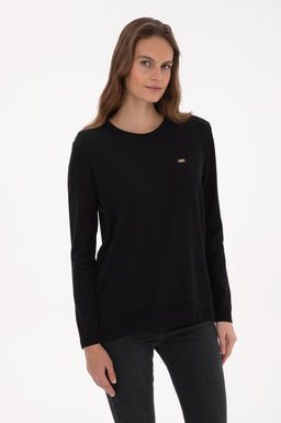 Kad_n Siyah Bisiklet Yaka Basic Kazak - U.s. polo assn фото 3