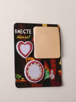 Цена за 2 шт. Магнит на холодильник с блоком для записей и стикерами Вместе тепло!, 10?12 см - Simaland фото 2