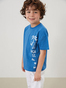 Bask?l? Erkek ?ocuk Ti??rt ve Pantolon 2li