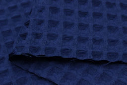 Вафельное премиум-полотно Бохо цв.темно-синий, ш.1.48м, хлопок-100%, 240гр/м.кв - Купава фото 3