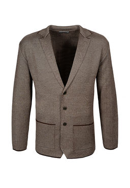 Кардиган мужской GREG G136-KF-жаккард (серый/корич.)