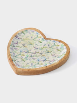 Блюдо в форме сердца Оттенки сирени, 20.5?20?2.3 см, дерево манго