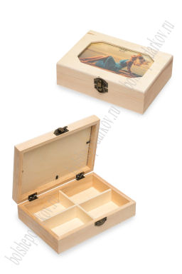 Шкатулка деревянная 17,2*12,2*5 см