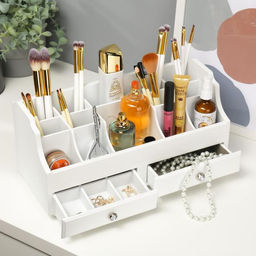 Шкатулка дерево для украшений и косметики 2 ящика белая 35х16,5х17 см - Simaland фото 2