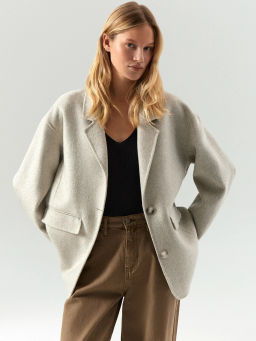 Полупальто Emka R138 шерсть серый