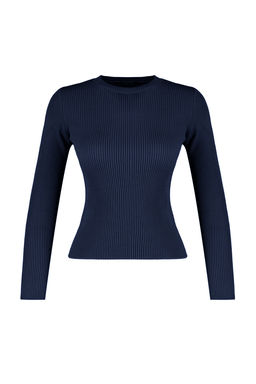 Lacivert Basic Fitilli Triko Kazak TWOAW22KZ1708