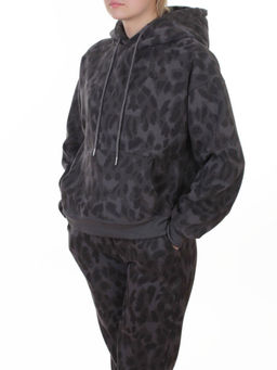 868-6 DK. GRAY/LEOPARD Костюм спортивный зимний женский (95% хлопок, 5% полиэстер)