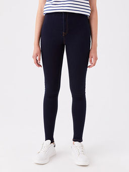Y?ksek Bel J?piter S?per Skinny Fit ??i Polarl? Kad?n Jean Pantolon