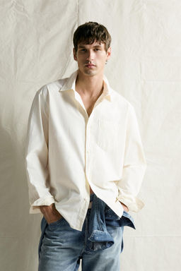 CAMISA RELAXED FIT ALGOD?N / Blanco - Zara фото 2
