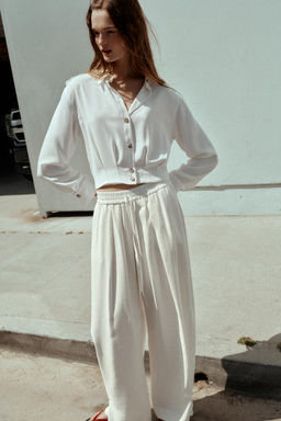 SHORT SHIRT WITH SHOULDER TABS - Zara фото 18
