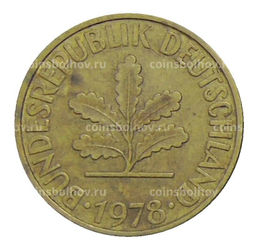 Монета 10 пфеннигов 1978 года F Германия