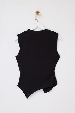 Siyah Fitted/Vucuda Oturan Kolsuz Pamuklu Esnek Orme Bluz TWOSS26BZ00081 - Trendyolmilla фото 6