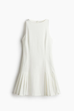 Vestido de sarga con detalle plisado