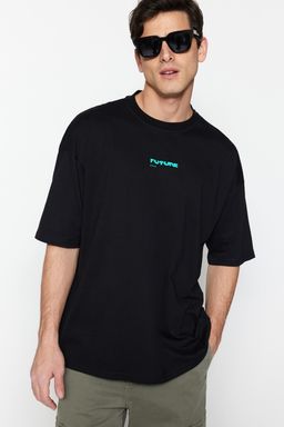 TRENDYOL MAN Antrasit Oversize/Genis Kesim Kabar?k Bask?l? %100 Pamuklu T-Shirt TMNSS23TS00171 - Trendyolmilla фото 16