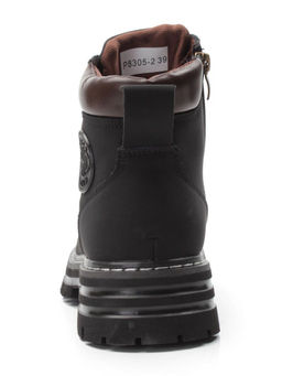 01-P8305-2 BLACK Ботинки демисезонные женские (натуральная кожа)