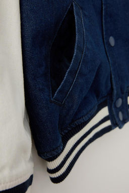 EMBROIDERED DENIM BOMBER JACKET - Zara фото 5