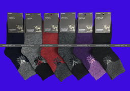 Цена за 12 пар. Термоноски женские кашемир Снежинка 37-41 (фактически 37-41)