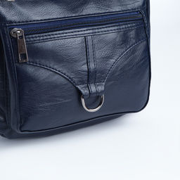 Сумка женская кросс-боди на молнии, 20×8.5×15 см, синяя