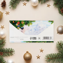 Цена за 10 шт. Конверт для денег «С Новым Годом!», 16×8 см