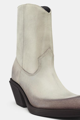 LEATHER COWBOY ANKLE BOOTS