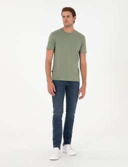 Haki %100 Pamuk Slim Fit Bisiklet Yaka Basic Ti__rt - Pierre cardin фото 4