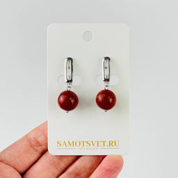 Серьги из кирпичной Яшмы