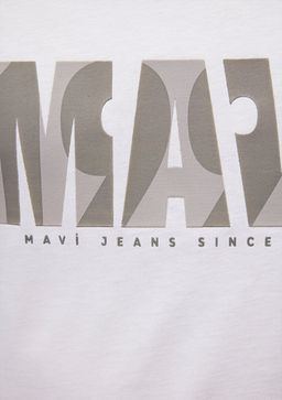 Mavi Logo Bask?l? Beyaz Tisort  фото 5