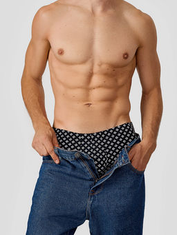 Цена за 2 штуки! Трусы боксеры мужские черные с узором - Mark formelle фото 7