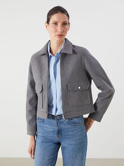 G?mlek Yaka Kad?n Ka?e Ceket