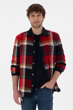 Мужская красная рубашка с длинным рукавом 1 бесплатно для 1 зоны в рубашках