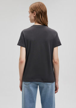 Kelebek Bask?l? Antrasit Tisort - Mavi фото 4