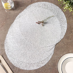 Набор салфеток сервировочных на стол Доляна Соломка, d=38 см, 4 шт, цвет светло-серый