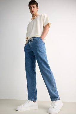 Yumu_ak Dokulu Wide Leg Jean Pantolon