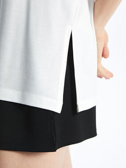 Oversize Modal Kar???ml? Kad?n Spor Ti??rt