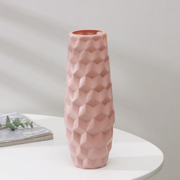 Ваза для цветов, пластик 7?6.5?26 см, 1.3 л, розовая