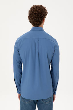 Мужская темно-синяя рубашка с длинным рукавом Неожиданная скидка в корзине - U.s. polo assn фото 12