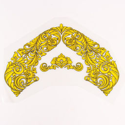 Термонаклейка «Хохлома», с серединкой, набор 10 шт., золотой